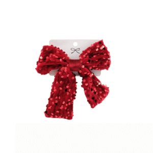 Christmas Sequins Hair Bow - Festive Sparkly Holiday Hair Accessory