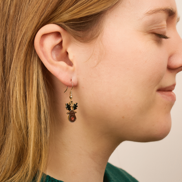 Christmas Reindeer Earrings - Festive Holiday Jewelry Gift for Women - Image 2