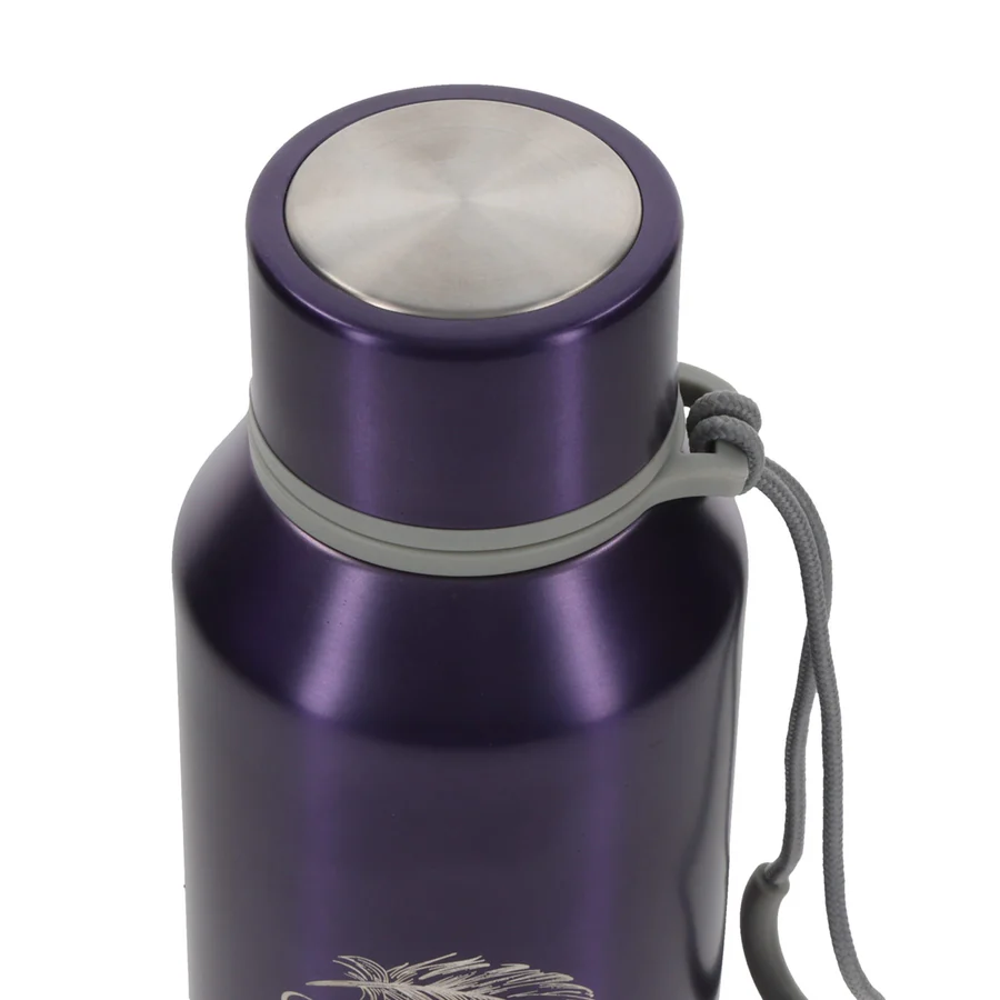 Purple Stainless Steel Bottle - Under His Wings You Will Find Refuge - Image 2