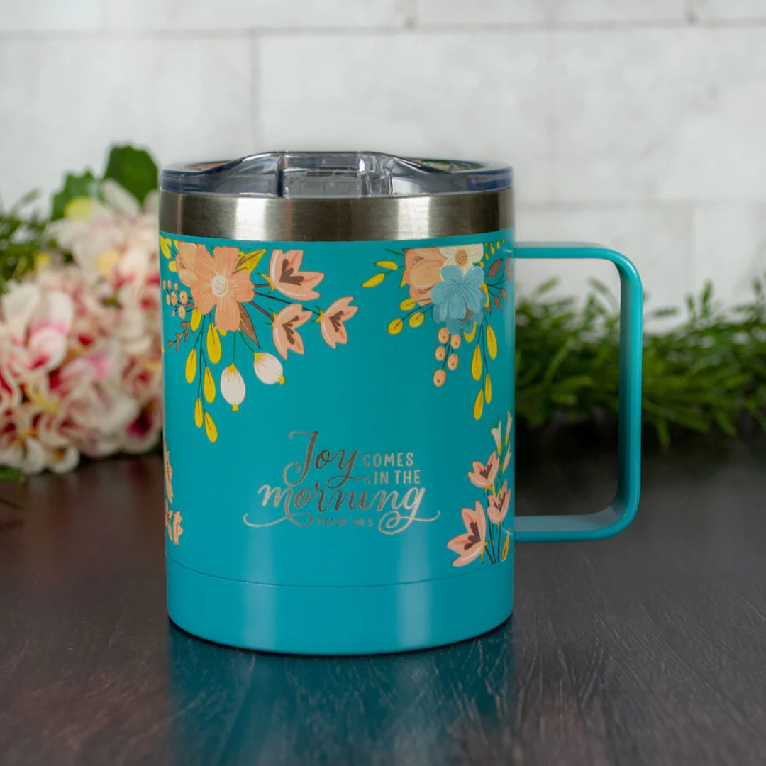 Joy Comes In The Morning Travel Mug - Stainless Steel Mug Psalms 30:5 - Image 5