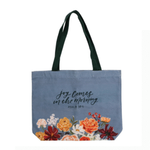 Joy Comes in the Morning Tote Bag | Cotton Canvas Christian Shopper