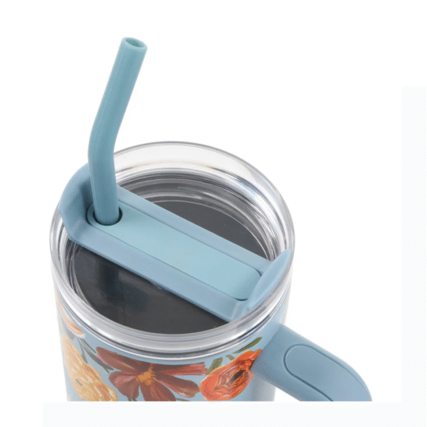 Joy Comes in the Morning Mug | Large Stainless Steel Cup with Straw - Image 3