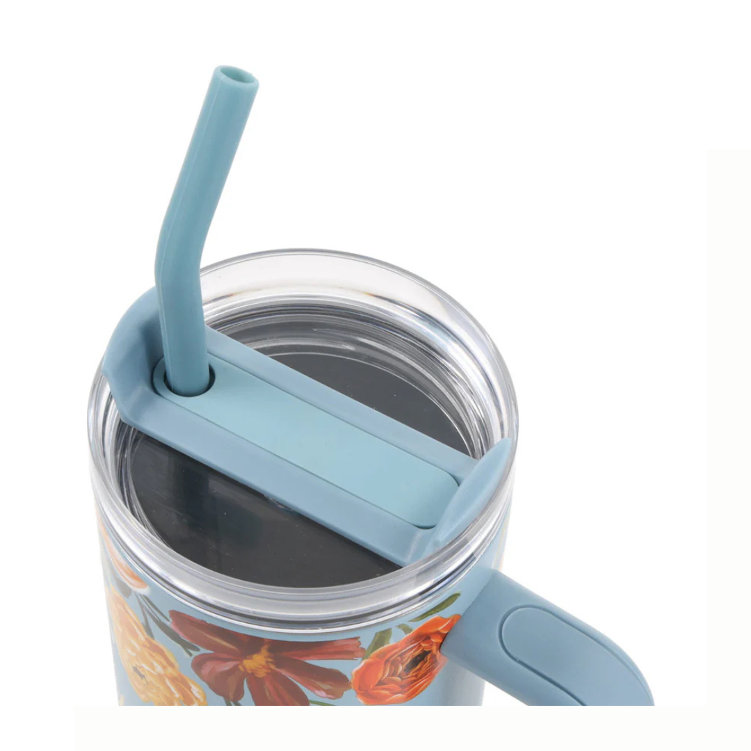 Joy Comes in the Morning Mug | Large Stainless Steel Cup with Straw - Image 3