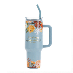 Joy Comes in the Morning Mug | Large Stainless Steel Cup with Straw