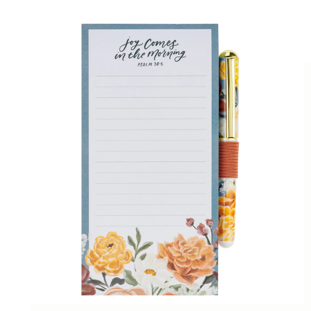 Joy Comes in the Morning Magnetic Notepad with Pen | Scripture Memo Pad - Image 5