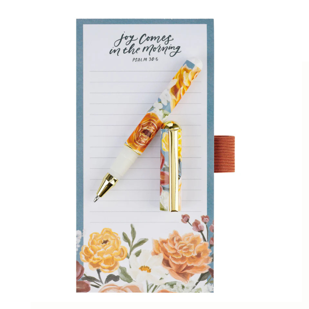 Joy Comes in the Morning Magnetic Notepad with Pen | Scripture Memo Pad - Image 3