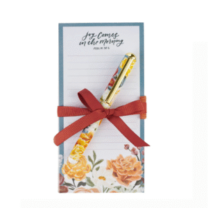 Joy Comes in the Morning Magnetic Notepad with Pen | Scripture Memo Pad