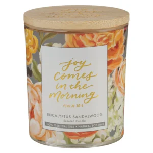 Joy Comes in the Morning - Eucalyptus Sandalwood Candle with Bamboo Lid