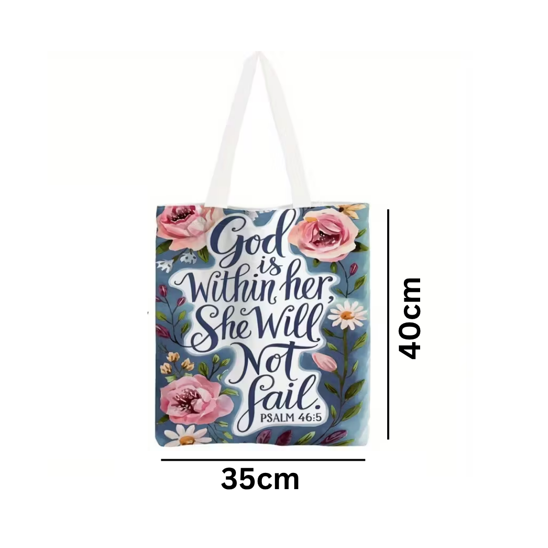 Reusable Tote Bag - Psalm 46:5 - Image 3