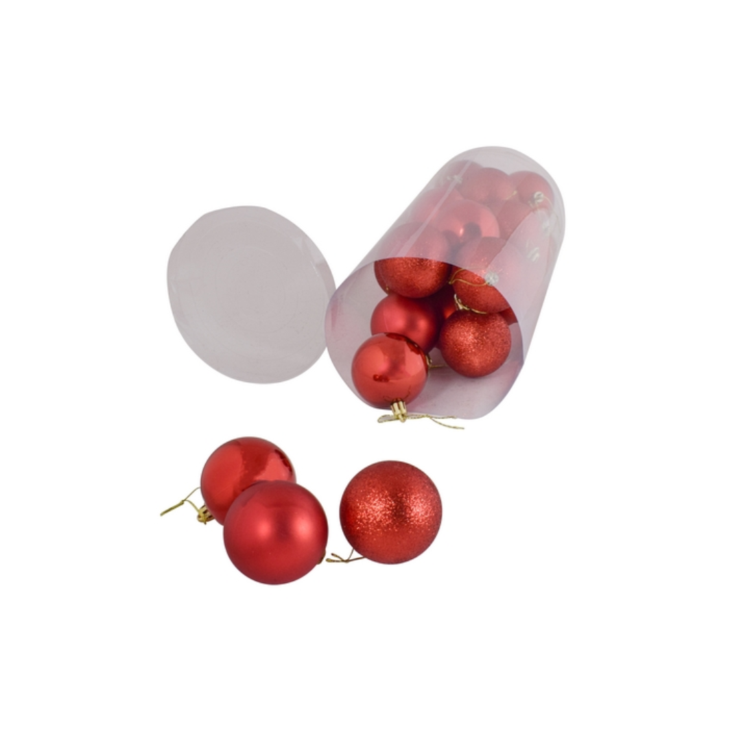 Red Christmas Baubles - 24 Piece - Image 4