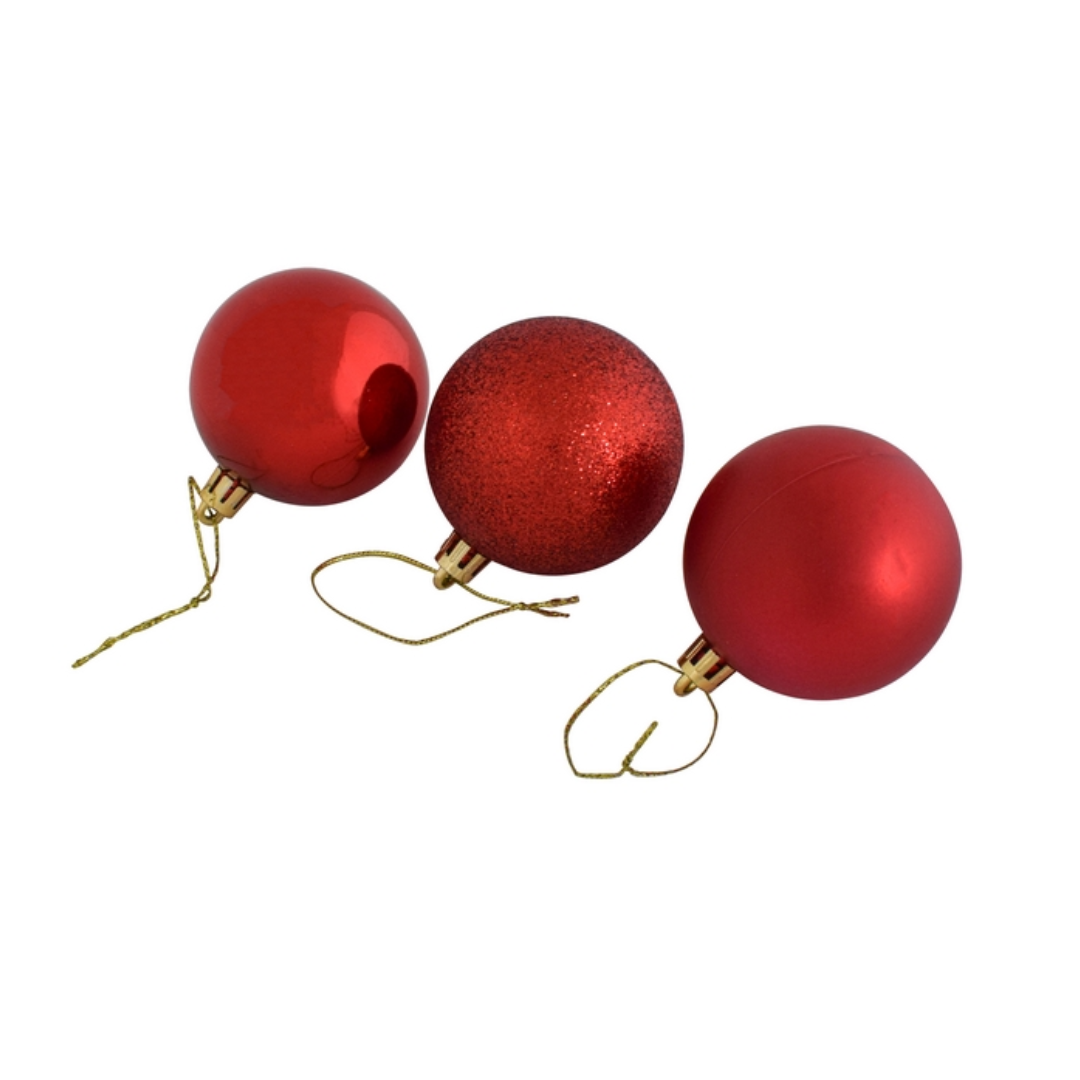Red Christmas Baubles - 24 Piece - Image 3