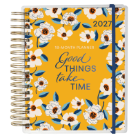 2027 Good Things Take Time Daily Planner | Floral Daily Diary Journal