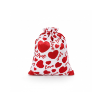 Satin Drawstring Gift Bag - Love