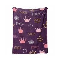 Cozy Princess Blanket with Crown Design