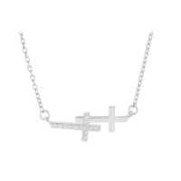 S925 Sterling Silver Double Cross Bracelet