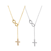 S925 Silver Infinity Cross Necklace