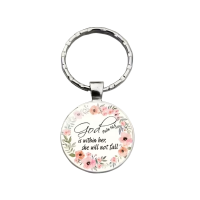Floral Keychain - Psalm 46:5