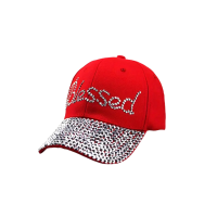 Red Studded Hat - Blessed