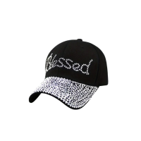 Black Studded Cap - Blessed