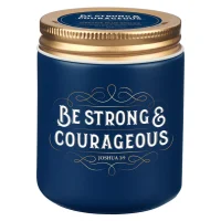 2879 Blue Spruce Scented Candle with Lid - Joshua 1:9
