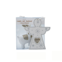 3Pc Christmas Decorations Set - Gold Tree, Reindeer & Angel Ornaments