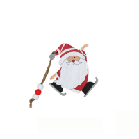 Father Christmas Wooden Ornament - Festive Holiday Décor