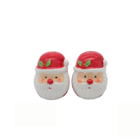 2944 Father Christmas Head Salt & Pepper Shaker Set - Festive Tableware