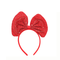 2963 Christmas Bow Light-Up Aliceband - Festive Red LED Headband