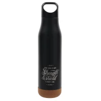 Stainless Steel Water Bottle with Cork Base - The Lord Is My Strength