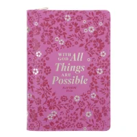 3008 With God All Things Are Possible Faux Leather Journal with Zipped Closure