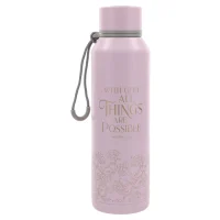 3009 1 With God All Things Are Possible Pink Stainless Steel Water Bottle