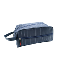 Gents PU Wash Bag Stripe | Men’s Front Zip Toiletry & Travel Organizer