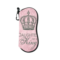 Crown Eyeglass Case with Zipper Closure – Stylish Protective Holder