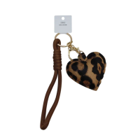 3341 Bag Charm Leopard Bag Charm - Leopard Heart & Rope