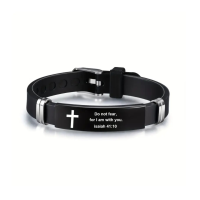 3359 Bracelet men Faith Stainless Steel Bracelet – Isaiah 41:10 (Men’s)