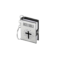 Mini Holy Bible Keychain - Silver
