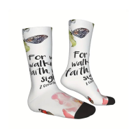 White Compression Socks - 2 Corinthians 5:7