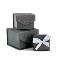 3622 2 Jewellery Gift Box - Black Sparkle