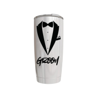 590ml Soft Swirl White Tumbler - Groom