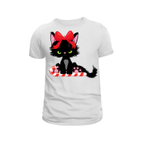 Christmas T-shirt - Candy Cane Kitten